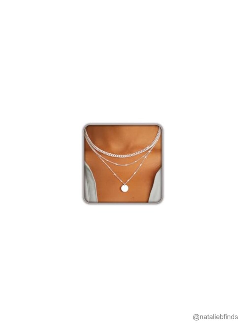 Layered Gold Plated Necklace Set, 14K Cuban Link Herringbone Chain, Dainty
